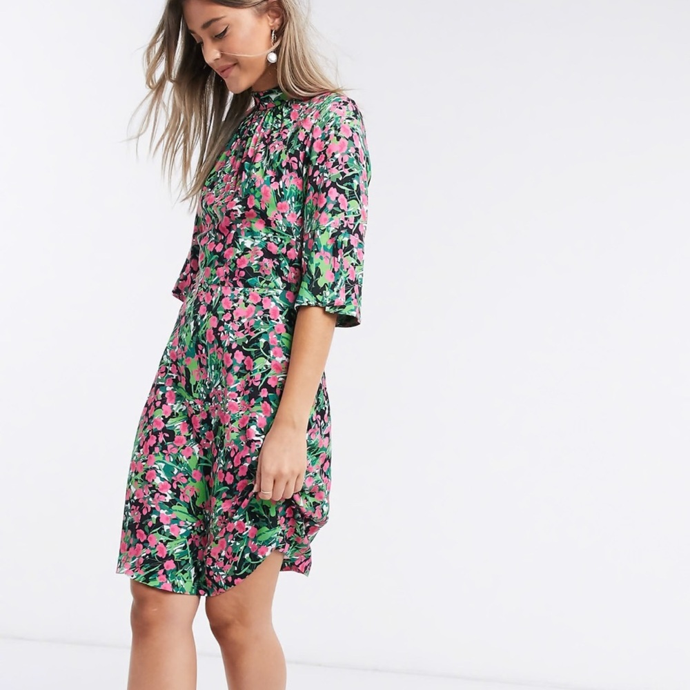 ASOS Closet London Size 6 Bright Ditsy Floral Mini Dress